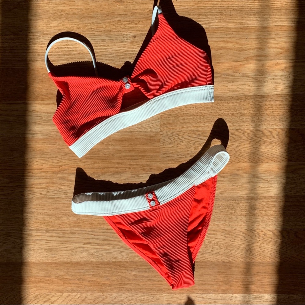 Orange High Waisted Bikini//Top Shop